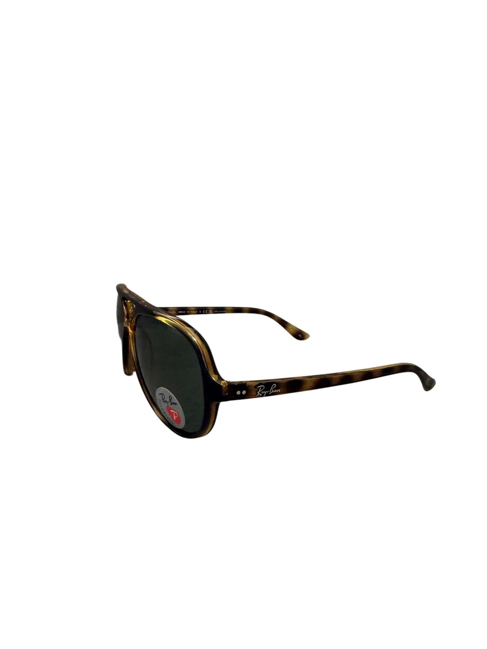 NIB Ray-Ban Cats 5000 Aviator Polarized Sunglasses in Tortoise with Green Lenses - Picture 6 of 7